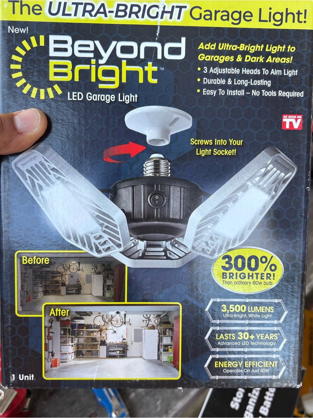 LED Garage Light in Black and White